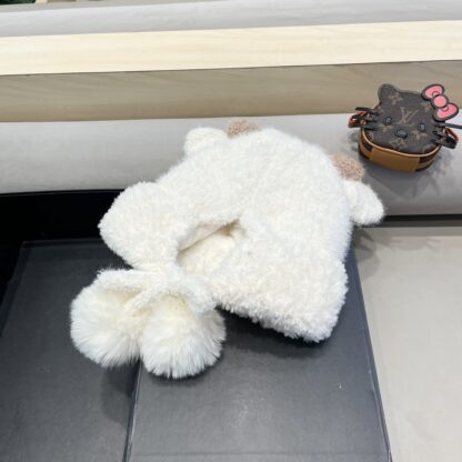 Hermes autumn and winter thick warm cute bear ears knitted hat - Image 7