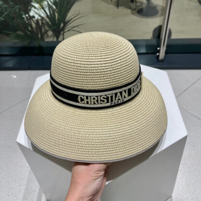 Dior casual large brim straw sun hat - Image 8
