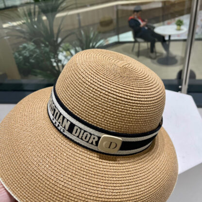 Dior casual large brim straw sun hat - Image 8