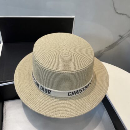 Dior casual flat top straw hat - Image 8