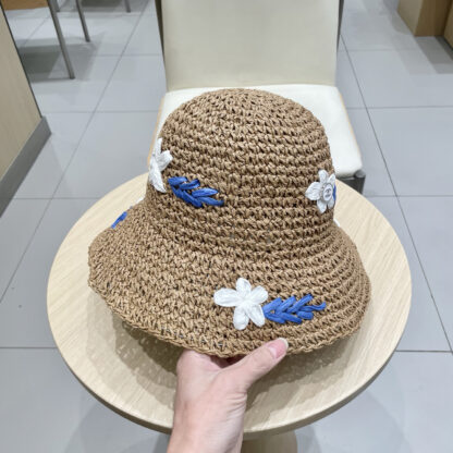 Chanel Handmade Straw Flower Sun Hat - Image 6