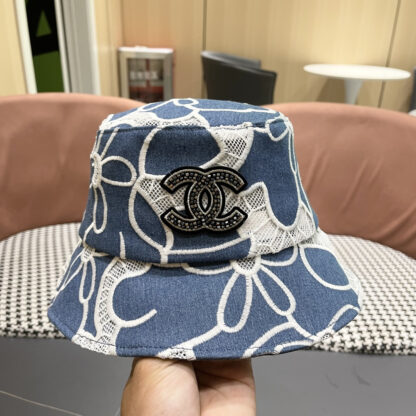 Chanel Spring and Summer Fashion All-match Embroidered Flower Bucket Hat - Image 7