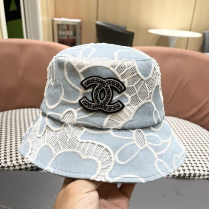 Chanel Spring and Summer Fashion All-match Embroidered Flower Bucket Hat - Image 7