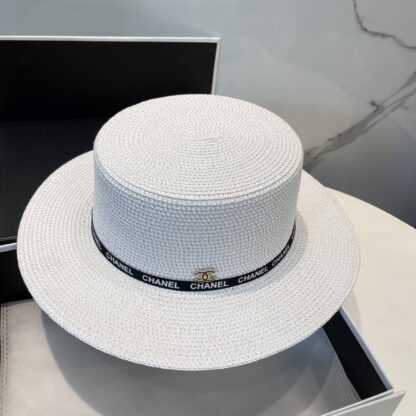 Chanel versatile high-end flat top straw hat - Image 7