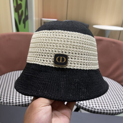 Dior hollow sun protection contrast color sun hat - Image 8
