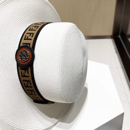 Fendi monogram raffia straw hat - Image 8