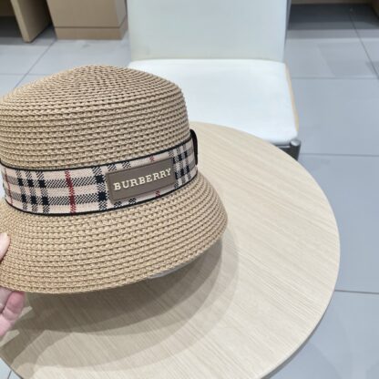 Burberry Casual Simple Bucket Hat Sunshade Straw Hat - Image 8