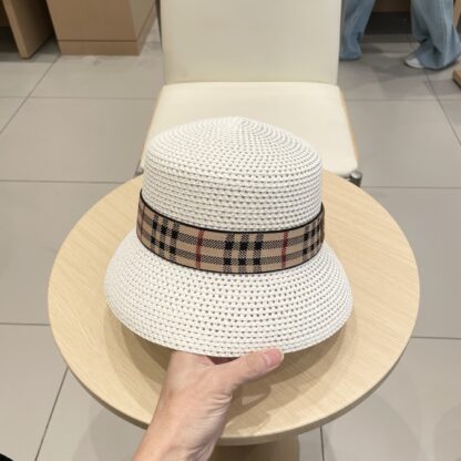 Burberry Casual Simple Bucket Hat Sunshade Straw Hat - Image 8