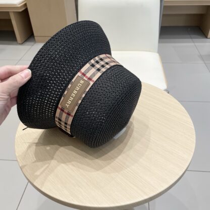 Burberry Casual Simple Bucket Hat Sunshade Straw Hat - Image 8