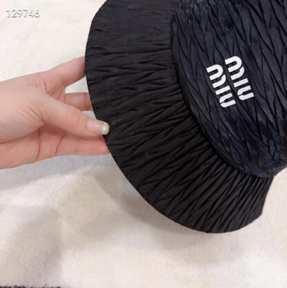 Miu Miu pleated shapely satin bucket hat - Image 8