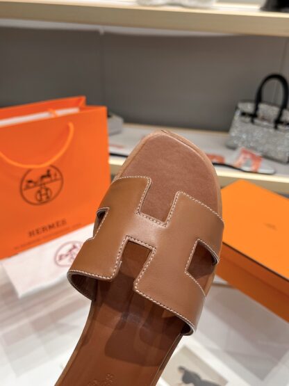 Hermès early spring new brown handmade slippers - Image 7