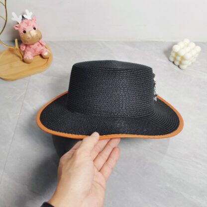 Yves Saint Laurent popular flat top straw hat - Image 7