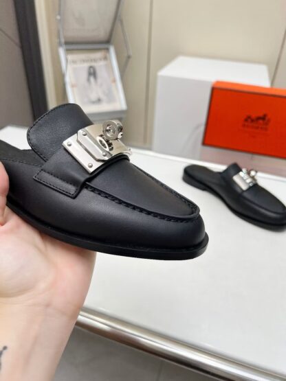 Hermès classic black half-slippers - Image 7