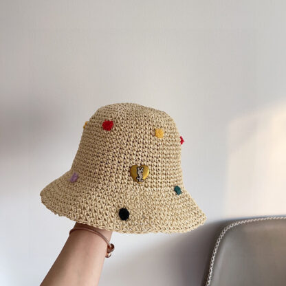 Yves Saint Laurent's new spring and summer polka dot playful woven fisherman hat - Image 7