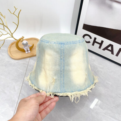 Miu Miu Simple Denim Bucket Hat for Men and Women - Image 8