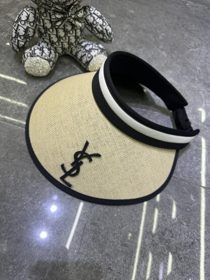 Yves Saint Laurent black vinyl sun hat - Image 7