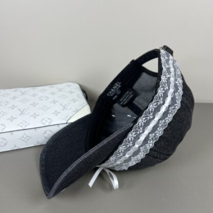 Miu Miu Delicate Bow Lace Trim Baseball Cap - Image 8