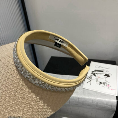 Miu Miu exquisite hollow top headband sun hat - Image 8