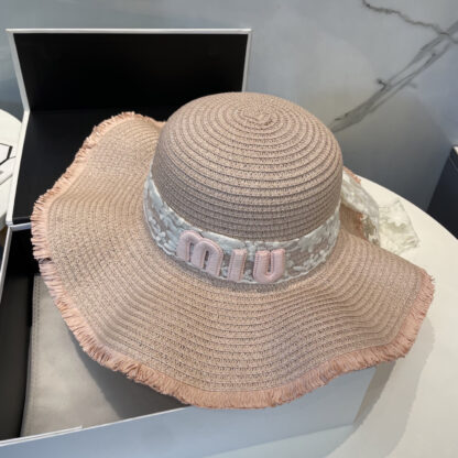 Miu Miu exquisite lace ribbon straw hat - Image 8