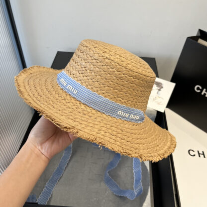 Miu Miu raffia straw bowler hat - Image 8