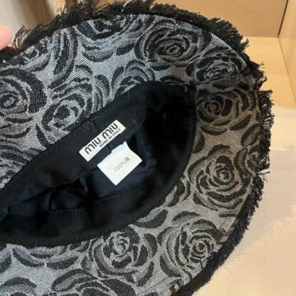 Miu Miu denim exquisite lettering rhinestone baseball cap - Image 8