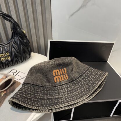 Miu Miu Denim Bucket Hat for Men and Women - Image 7