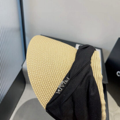 Prada Sun Visor Straw Hat - Image 7