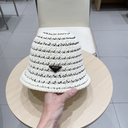 Prada knitted hollow bucket hat - Image 7