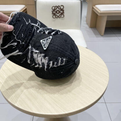 Prada denim inverted triangle baseball cap - Image 7