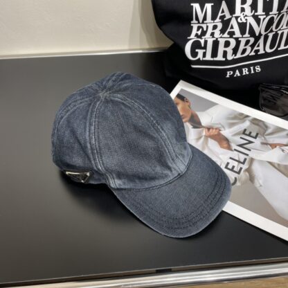 Prada denim inverted triangle baseball cap - Image 7