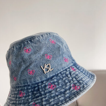 Saint Laurent contrast embroidered denim bucket hat - Image 6