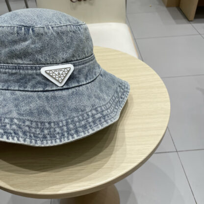 Prada new washed distressed denim bucket hat - Image 7