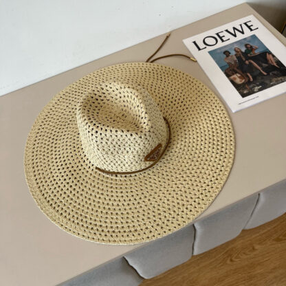 Prada Sunshade Large Straw Hat - Image 7