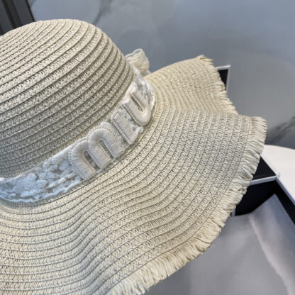 Miu Miu casual lace ribbon straw hat - Image 8