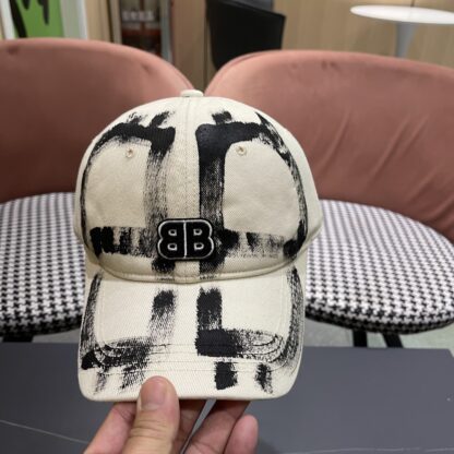 Balenciaga niche graffiti double B denim baseball cap - Image 6