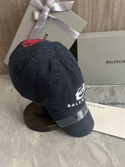 Balenciaga trendy double logo embroidered baseball cap on the front - Image 7
