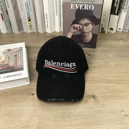 Balenciaga letter embroidered soft top washed distressed cut hole personalized baseball cap - Image 7