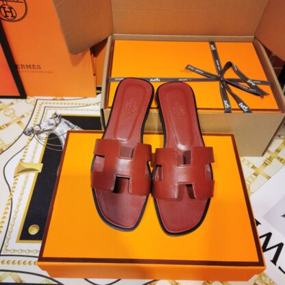 Hermès latest red handmade slippers - Image 7