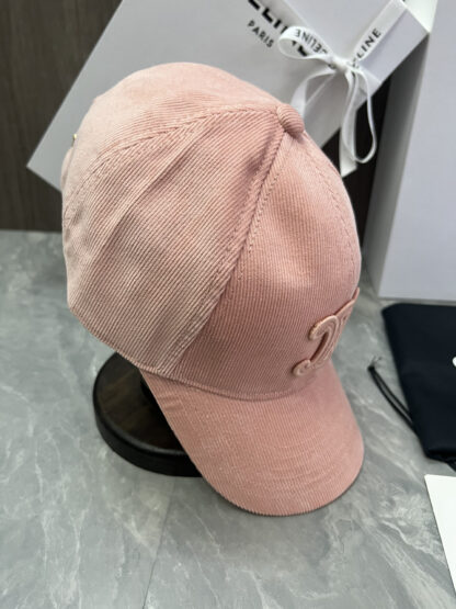 Celine logo patch cotton velvet baseball cap - Image 7