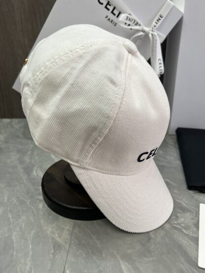 Celine logo patch cotton velvet baseball cap - Image 7