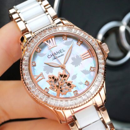 Chanel diamond-set literal hollow flower braid design watch - Image 7