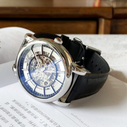Armani 1981 Silver Hollow Transparent Strap Automatic Mechanical Watch - Image 7