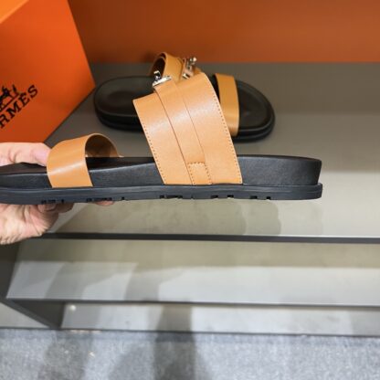 Hermes summer orange high-end comfortable slippers - Image 7