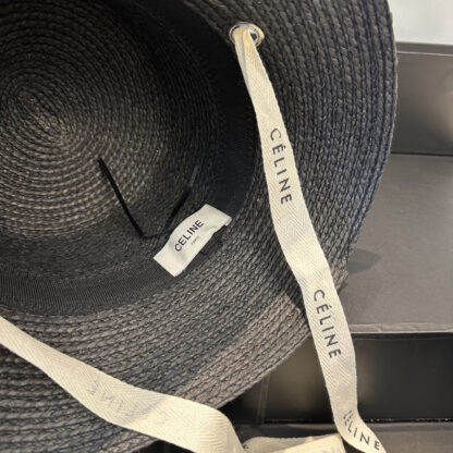 Celine simple raffia densely woven straw hat - Image 7