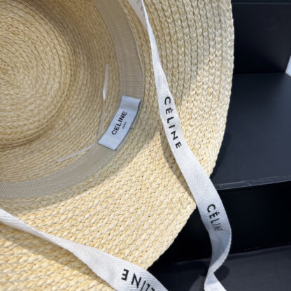 Celine simple raffia densely woven straw hat - Image 7