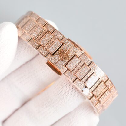 Patek Philippe 7118 Women's Nautilus Full Diamond T-Brick Double Limited Edition Watch - Image 7