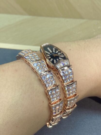 Bulgari rose gold two-circle snake watch - Image 7