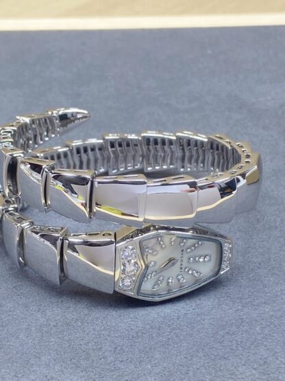 Bulgari white gold smooth double snake watch - Image 7