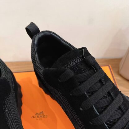 Hermes couple black casual sports shoes - Image 7
