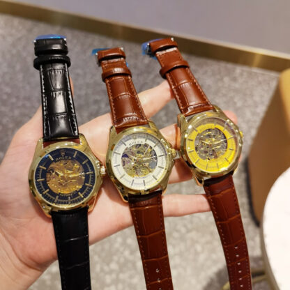 Rolex genuine leather strap + double push butterfly buckle - Image 7